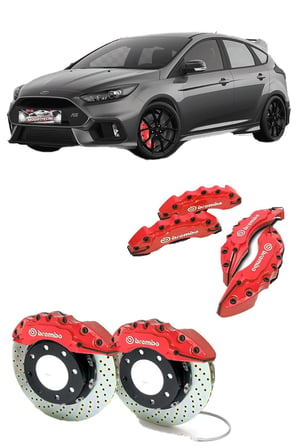Kaliper Kapağı 4'lü Set, Kırmızı, Ön 28 cm Arka 24 cm, Isıya Dayanıklı ABS