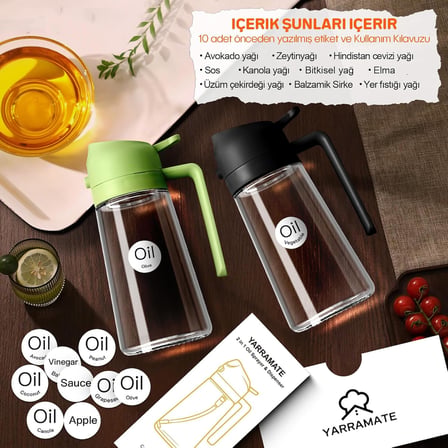 2'si 1 arada yağ püskürtücü, 470 ml yeşil püskürtme şişesi, gıda maddelerine uygun, yemek pişirmek için spreyi, yüksek kaliteli, sıcak hava fritözü için Dispenser