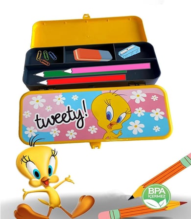 Tweety Kutu Kalem Kutusu Sarı Tek Ebat