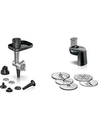 Bosch MUMS6ZS00 Serie 6 Mutfak Makinesi Uyumlu Kıyma Çekme Aparatı ve Rende Seti