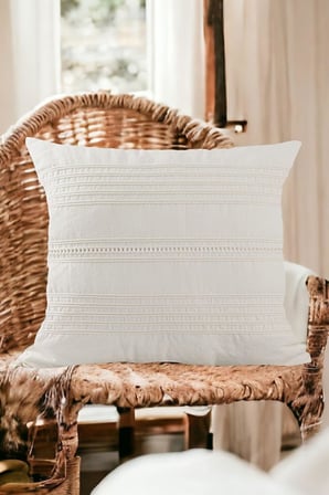 Asdiva Buldan Dokuma Bohem Tasarım%100 Pamuklu 45X45Cm Kırlent Kılıfı Krem Krem