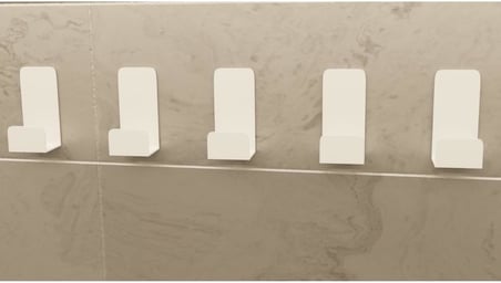 Yapışkanlı Beyaz Askılık Kapı Arkası Bornoz Askılığı Yapışkanlı Mutfak Banyo Askılığı Havlu, Elbise Askılığı 5'li set 3M Yapışkanlı Tasarım MT78B
