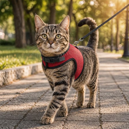 Kaçış Önleyici Kedi Gezdirme Tasması Ve Küçük Irk Köpek Gezdirme Tasması Kedi Göğüs Tasması Seti (Small)