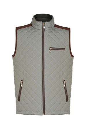 Gri Biyeli Kapitone Yelek