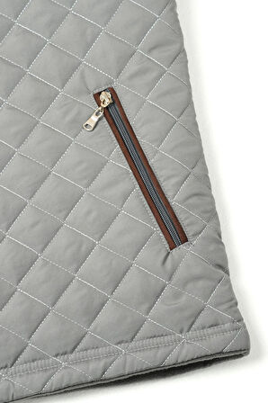 Gri Biyeli Kapitone Yelek