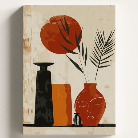 sayılarla boyama tuval hobi seti vazoda 2 li̇ yüz temalı fırça ve boya dahil set (çıtalı) 40x50 cm kendin yap sayılarla tuval boya kiti (kasnakli)