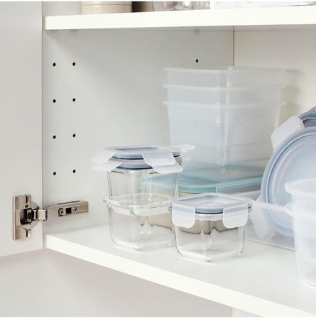 IKEA 3 Adet Cam Saklama Kabı Seti 180 ml, Kare-Vakumlu Mini Kaplar