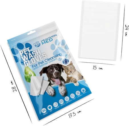 Evcil Hayvan Temizleme Mendil Kesesi – Kedi, Köpek ve Diğer Hayvanlar İçin, Aloe Vera &amp; Bariyer Kremli, Durulama Gerektirmez (1 Paket 10 Adet)