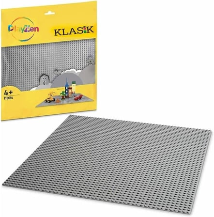 Classic Gri Zemin Plakası – 25×25 cm Sert Taban | Lego® ile Uyumlu Yapı Blok Platformu