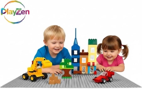 Classic Gri Zemin Plakası – 25×25 cm Sert Taban | Lego® ile Uyumlu Yapı Blok Platformu