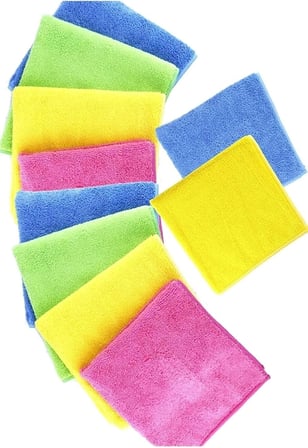 Mikrofiber Temizlik Bezi 24 Adet 30x30 Çok Amaçlı İz Bırakmaz - Renkli Oto, Mutfak ve Bulaşık Kurulama Bezi (24'lü Paket)