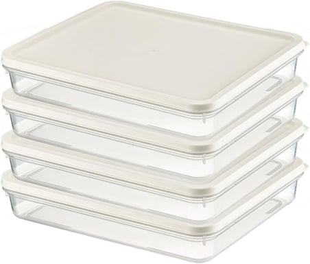 4 Adet Buzdolabı Organizeri – PP Plastik Şeffaf ve Ayarlanabilir Saklama Kabı, Gıdaları Taze Tutan Fresh Box, Çok Amaçlı,Mikrodalga ve Bulaşık Makinesi Uyumlu (Gri, 2600 Ml)