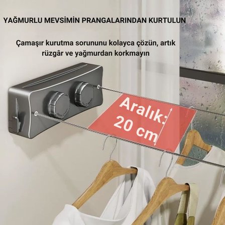 40Kg Taşıma Kapasiteli Çelik Çamaşır Asma İpi Makinası Çamaşır Kurutma İpi Çamaşır Askılığı