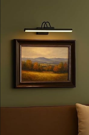Sarjlı LED Flüt Resim Aplik | 6W | 3200K Gün Işığı | 35cm | Duvar Tipi Ayna/Tablo Üstü Dekoratif Işık | IP20 İç Mekan Kullanım (Siyah Kasa)