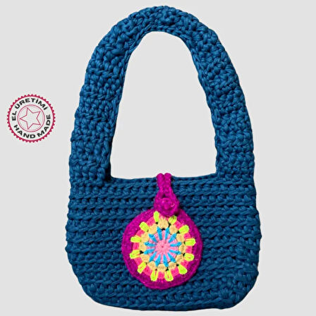 Uretti - Saime 7243 El Yapımı Örgü Omuz Çantası