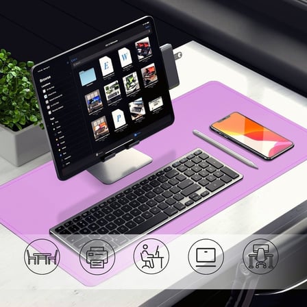 Masa Desk Mat 60x30 cm Çift Taraflı Deri Mouse Pad Kaymaz Suya Dayanıklı Rulo Yapılabilir Kompakt Masa Koruyucu Ofis Laptop ve Makyaj Masası İçin 2mm Pembe
