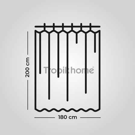 Tropik Home Ağaç Desen Banyo Duş Perdesi-beyaz Renk Duş Perdesi Ve Küvet Perdesi, 180x200 cm Lüx Banyo Perdesi