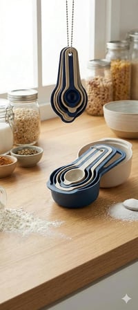 Çoklu Ölçü Kaşığı Seti 6'lı – Renkli, Plastik, ml ve Tbsp/tsp Ölçüleriyle – Mutfak için Pratik Pişirme ve Tarif Yardımcısı (lacivert-beyaz)