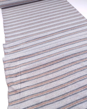 Gri Siyah Tarçın Enine Çizgili Jakarlı Örme Kumaş Hırkalık & Kazaklık 130x250cm