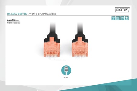 DK-1617-020/BL Professional Yüksek Kaliteli Cat 6 U/Utp Ara Baglantı Kablosu - Lszh