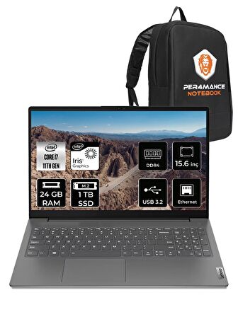 LENOVO V15 i7-1165G7 24GB 1TB SSD 15.6" FHD FDOS Taşınabilir Bilgisayar 82KB00CDTX & PER4 ÇANTA