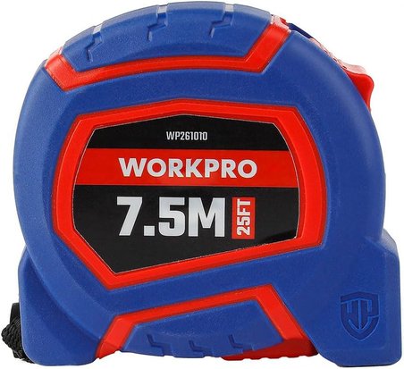 WP261010 7,5Mx25mm/25Ft. Naylon Kaplama Sarı Çelik Şerit Metre
