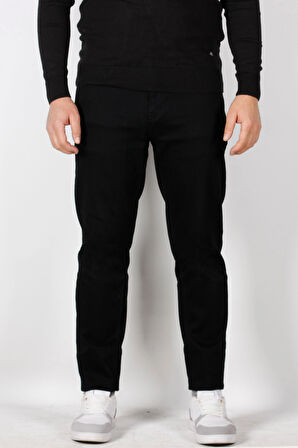 Erkek Kot Pantolon Slim Fit Dar Kesim 5 Cepli Siyah 2271 6144