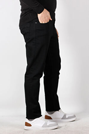 Erkek Kot Pantolon Slim Fit Dar Kesim 5 Cepli Siyah 2271 6144
