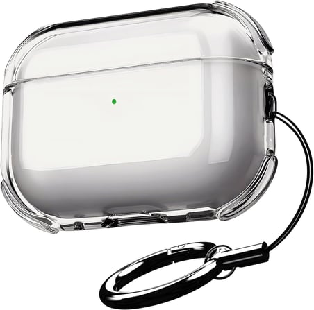 Airpods PRO 3 için Ultra Şeffaf Silikon Kılıf Darbe Emici Köşeler ile Mükemmel Koruma ve Yüksek Kaliteli Taşıma Karabinalı Airpods Pro 3. Nesil Kılıfı (Gri Şeffaf, Airpods PRO 3)