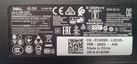ORİJİNAL AC ADAPTÖRÜ 19.5V 4.62A 90W VOSTRO 1710 1720 1721 3300 3500 3700 NOTEBOOK ELEKTRİK ŞARJ GÜÇ KAYNAĞI ÜNİTESİ PSU