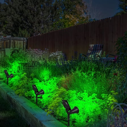 Forlife Yeşil 18 LED Spot Güneş Enerjili Bahçe Aydınlatma Lambası, Fotoselli, Spike Aplik, 18W Su Geçirmez Dış Mekan Solar Lamba, Ağaç, Veranda, Garaj, Havuz, Duvar Ve Zemin Montajına Uygundur 42 CM
