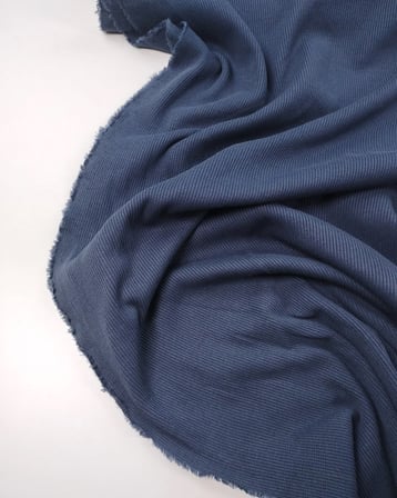 Küllü Lacivert Renkte Kaşkorse Ribana Kumaş Manşetlik & Yakalık En: 110cm