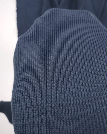 Küllü Lacivert Renkte Kaşkorse Ribana Kumaş Manşetlik & Yakalık En: 110cm