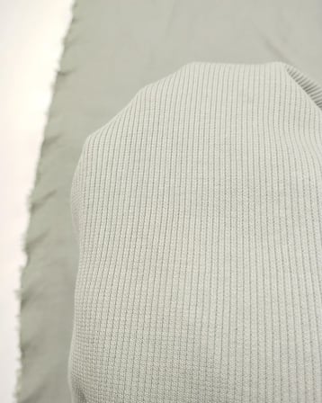 Pastel Çağla Yeşili Renkte Kaşkorse Ribana Kumaş Manşetlik & Yakalık En: 110cm