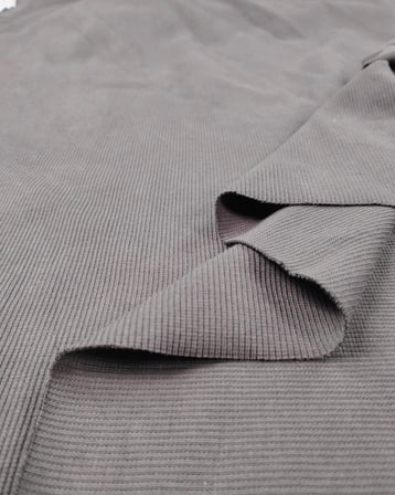 Koyu Gri Renkte Kaşkorse Ribana Kumaş Manşetlik & Yakalık En: 110cm