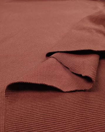 Tatlı Koyu Kahve Renkte Kaşkorse Ribana Kumaş Manşetlik & Yakalık En: 110cm