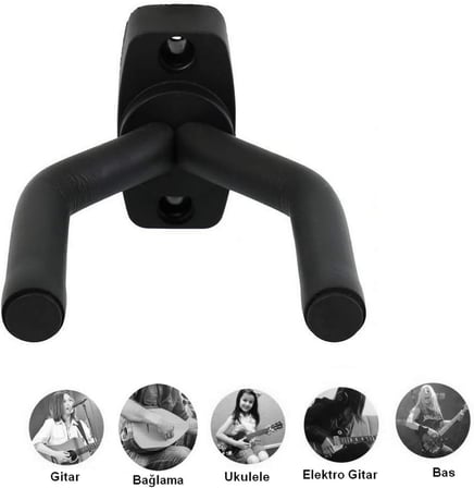Gitar Bağlama Ukulele Duvar Askı Standı + Dübel ve Vida dahil