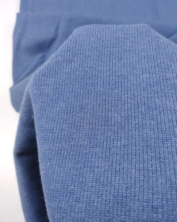 Koyu Mavi Renkte Kaşkorse Ribana Kumaş Manşetlik & Yakalık En: 110cm