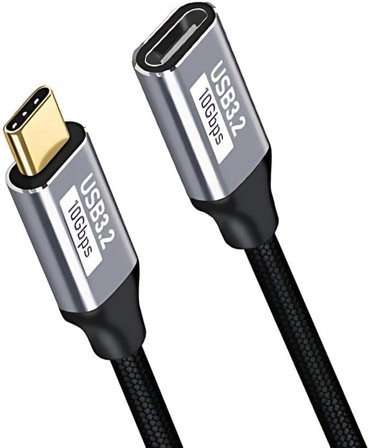 Polham 1MT 100W 5A 10Gbps Type C Uzatma Kablosu, Şarj, Data ve Görüntü Aktarmalı Çevirici Kablo