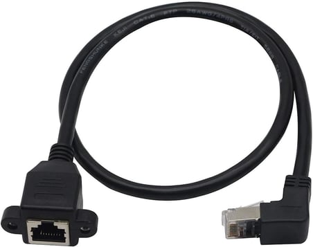7747 Rj45 Dişi Erkek Uzatma 1.5M Dirsek Köşeli 90 Derece Panel Tipi Cat6 Montaj Kablosu(1.5 Metre)