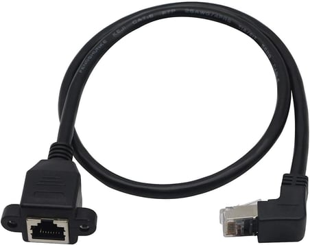 7747 Rj45 Dişi Erkek Uzatma 1.5M Dirsek Köşeli 90 Derece Panel Tipi Cat6 Montaj Kablosu(1.5 Metre)