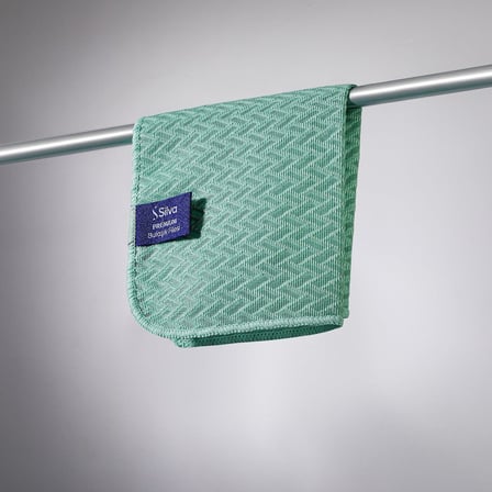 Silva Premium Bulaşık Filesi Balıksırtı Doku 25x25 cm, Mikrofiber Bulaşık Bezi, Az Deterjanla Bol Köpük, Çizmeyen Ovma Gücü, Tencere Tava Cam Porselen İçin, Mint Yeşili