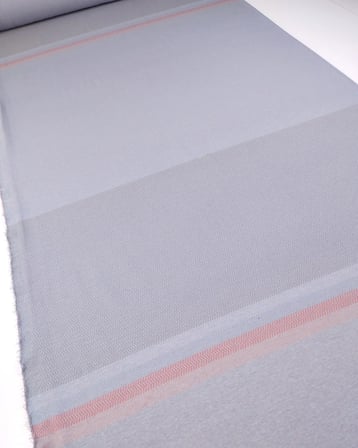 Mavi Gri Pembe Enine Çizgili Pano Desen Jakarlı İnterlok Kumaş Hırkalık & Kazaklık 150x100cm (her pano)