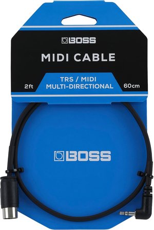 BMIDI-2-35 – 60 cm – Yer tasarrufu sağlayan 3,5 mm TRS 5 pinli Midi kablo, çok yönlü fişli, yüksek kaliteli bağlantı pedalları