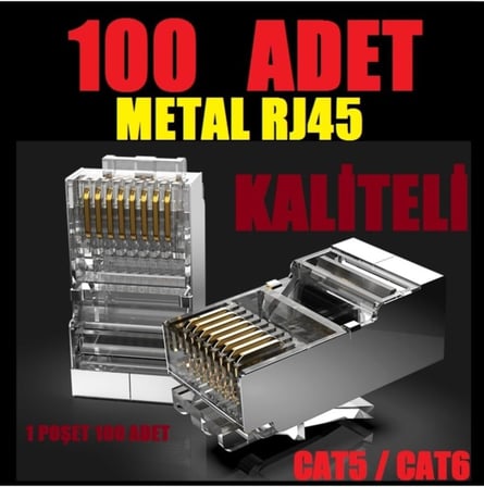 Kaliteli - Metal Korumali Cat5 Cat6 Ethernet Internet Kablo Soketi Konnektörü 8P8C Rj45 Jack Jak Uç