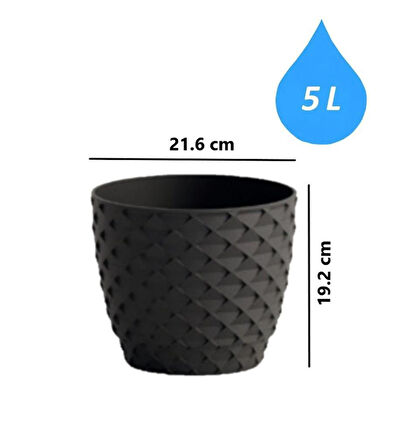 Omnipazar SO-KAP4 Kapadokya Dekoratif Plastik Saksı 5 Litre No 4