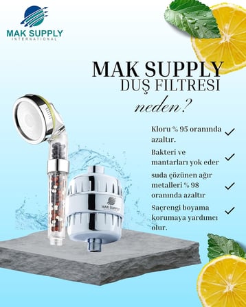 MAK SUPPLY Duş Filtresi, Duş Arıtma