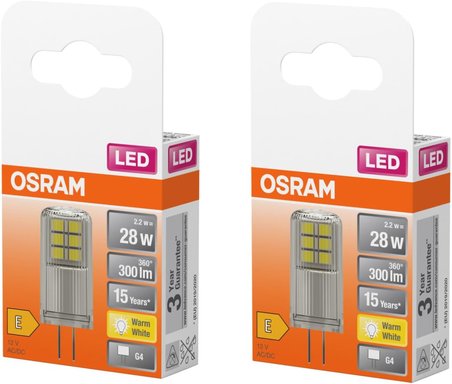 4058075431997 Led Star Ampul Pin Cl 30 2.5W, 2700 Kelvin, Sarı Işık G4 Duy, Sarı