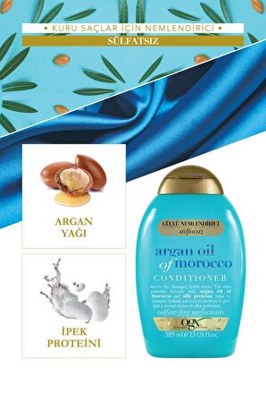 Ogx Nemlendirici ve Canlandırıcı Argan Oil of Morocco Sülfatsız Şampuan+Bakım Kremi 385ml+Yağ 100ml