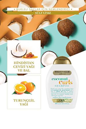 Ogx Dalgalı Saçlar İçin Nemlendirici Sülfatsız Hindistan Cevizli Şampuan 2x385 ml